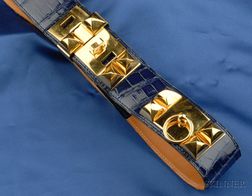 Royal Blue Alligator Belt, Hermes